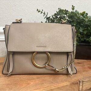 Chloe Taupe 2 way Satchel and Crossbody